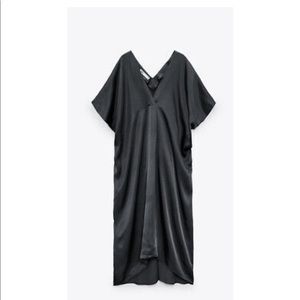 ZARA Satin effect Tunic Dress - Medium (Midnight Gray)